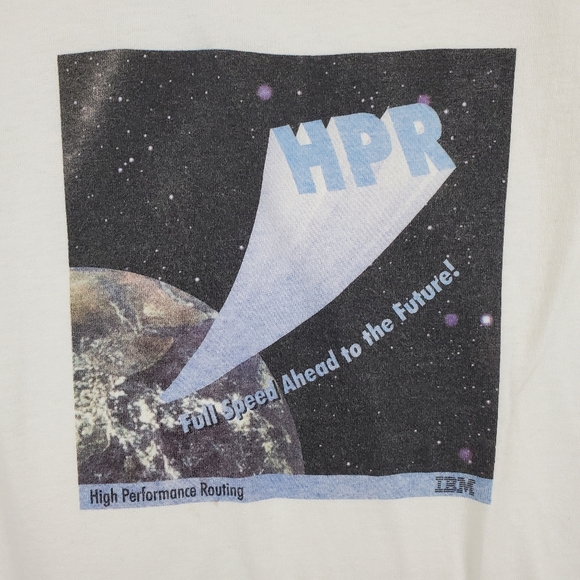 Vintage 90s IBM High Performing Routing HPR Computer Technology Promo XL T Shirt - Picture 5 of 16